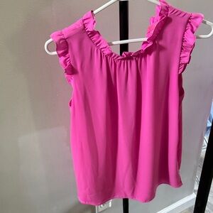 Lilly Pulitzer Vibrant Pink Ruffle Blouse size XS NWOT